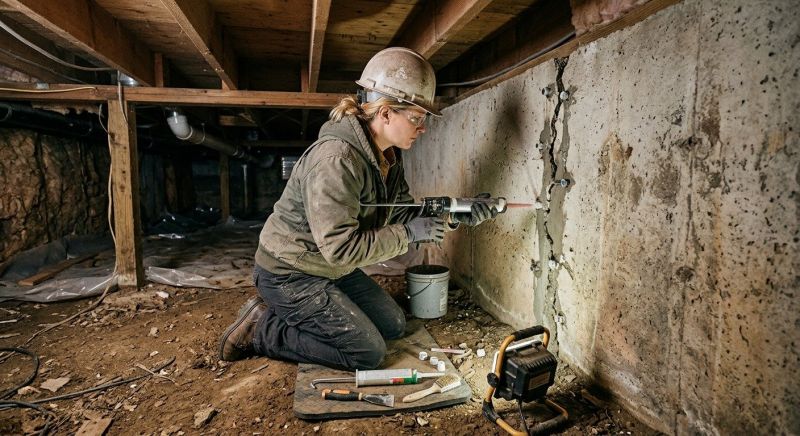 Basement Crack Repair in Greenville, SC